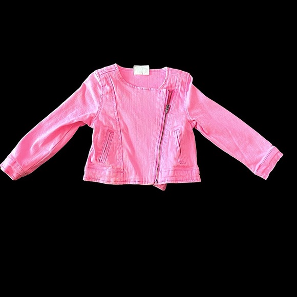 Crazy 8 Other - Crazy 8 Hot Pink Denim  A-Symmetrical Zip up Fall Jacket